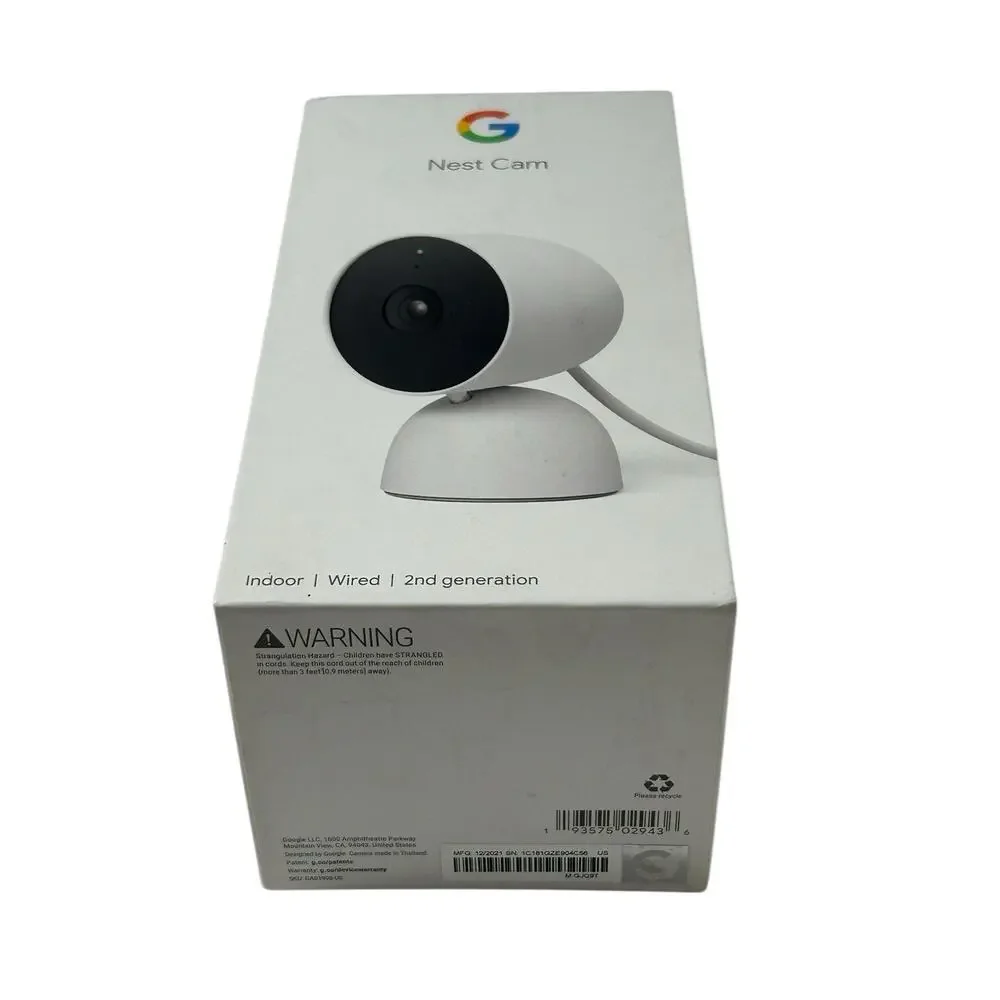 Google Nest Cam Indoor Wired 2nd Generation Smart Security Camera White-Tested